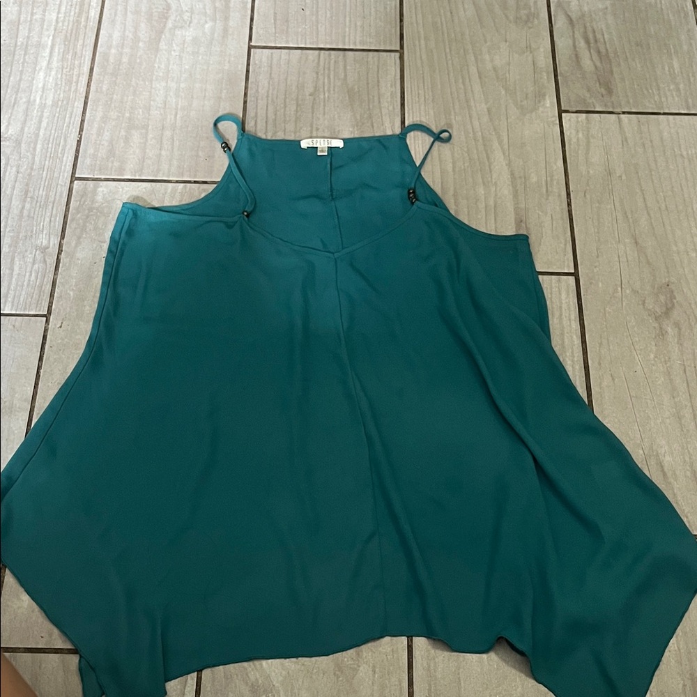 Spense Teal Sleeveless Blouse